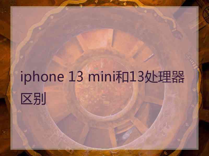 iphone 13 mini和13处理器区别