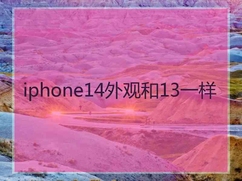 iphone14外观和13一样