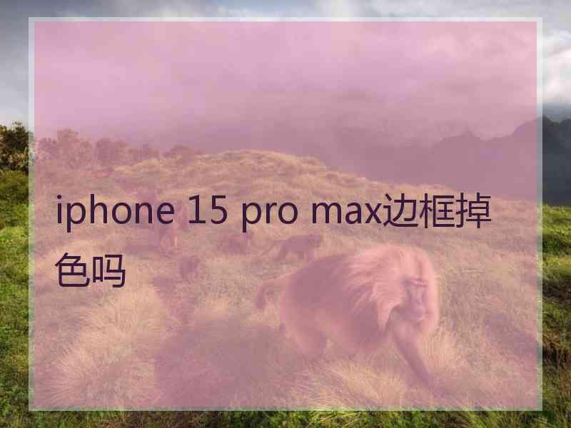 iphone 15 pro max边框掉色吗