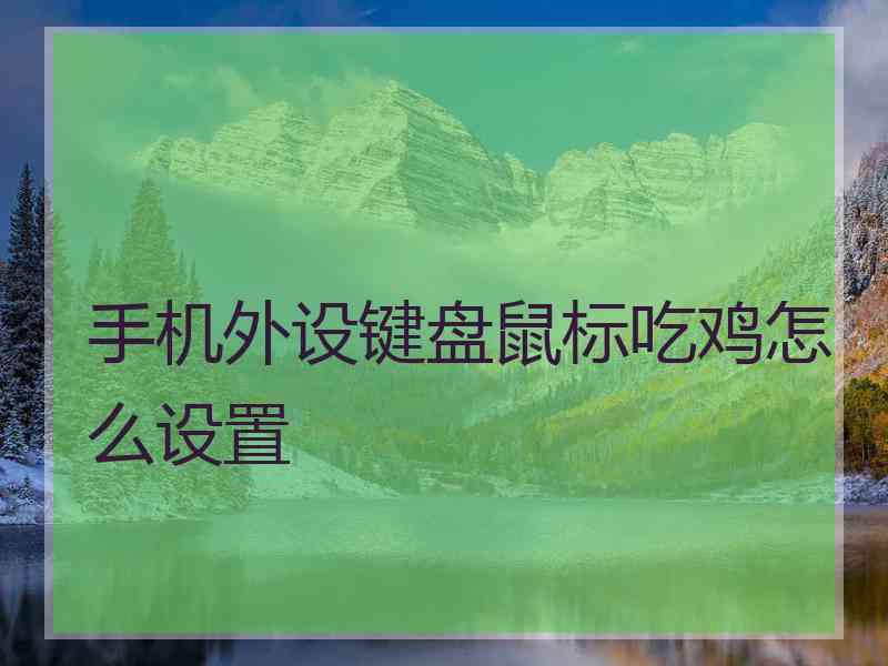 手机外设键盘鼠标吃鸡怎么设置