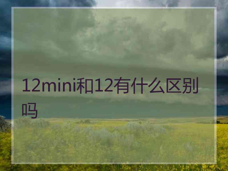 12mini和12有什么区别吗