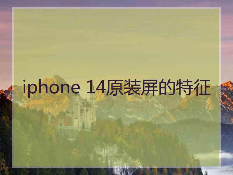 iphone 14原装屏的特征