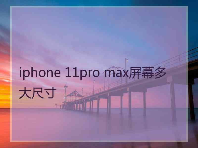 iphone 11pro max屏幕多大尺寸