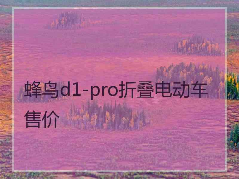 蜂鸟d1-pro折叠电动车售价