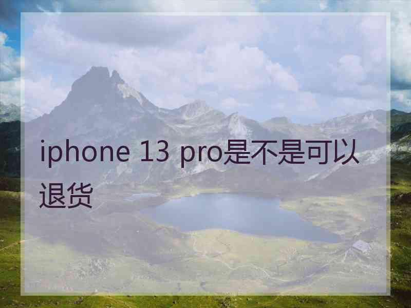 iphone 13 pro是不是可以退货