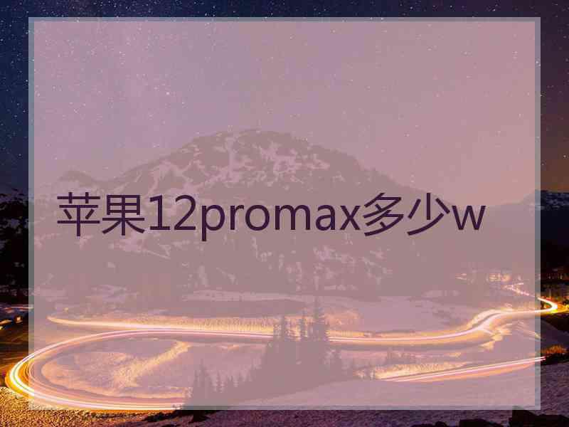 苹果12promax多少w