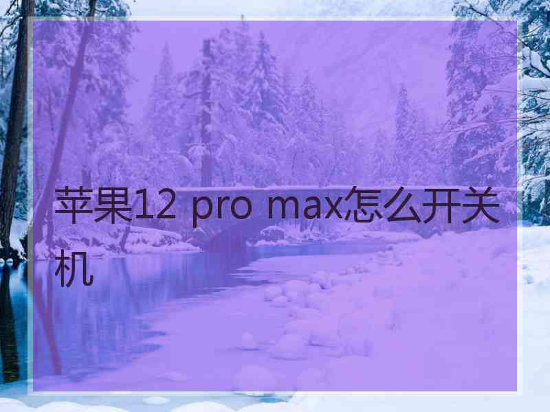 苹果12 pro max怎么开关机