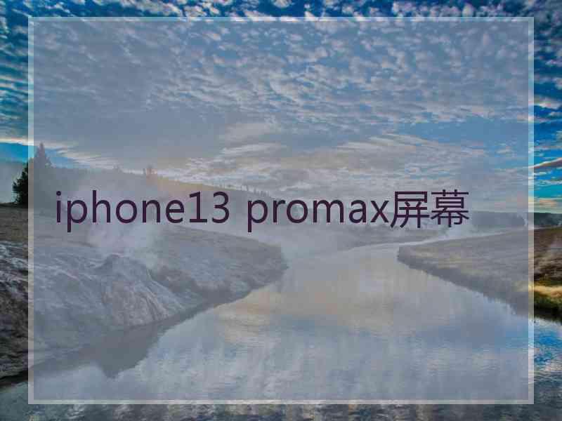 iphone13 promax屏幕