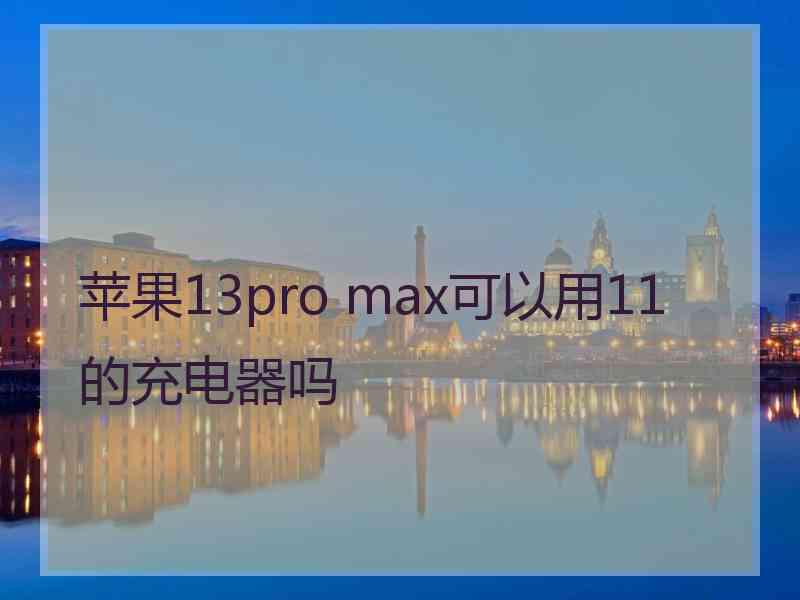 苹果13pro max可以用11的充电器吗