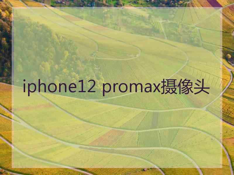 iphone12 promax摄像头