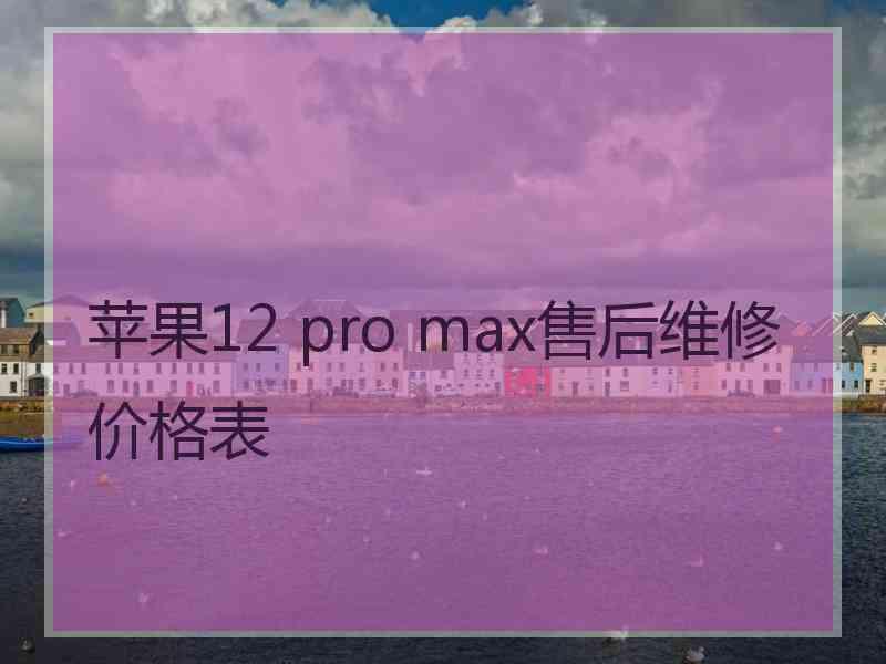 苹果12 pro max售后维修价格表