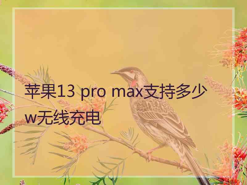 苹果13 pro max支持多少w无线充电