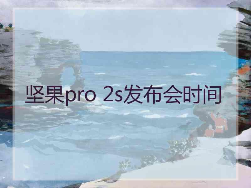 坚果pro 2s发布会时间