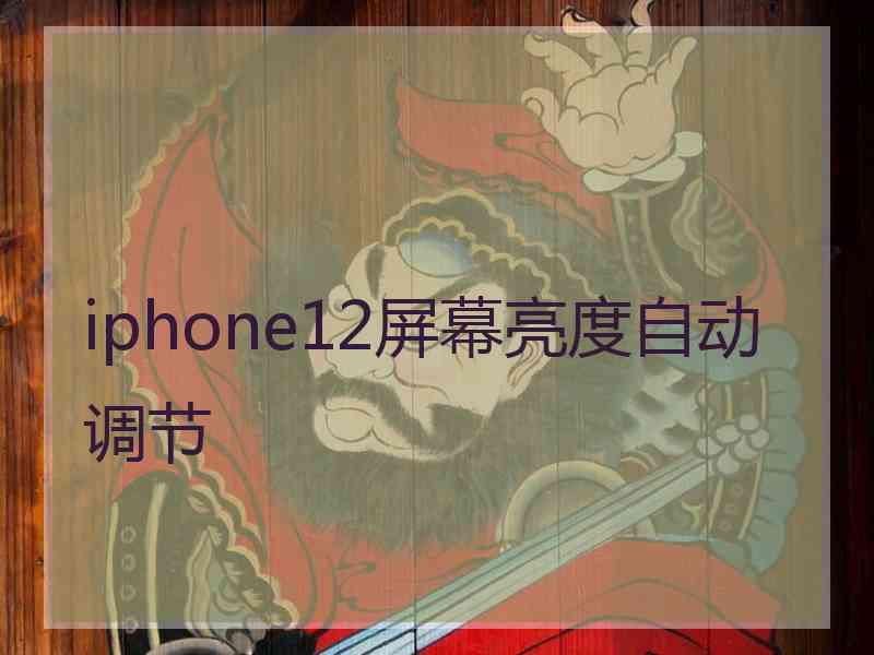 iphone12屏幕亮度自动调节