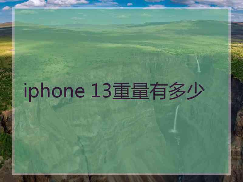 iphone 13重量有多少