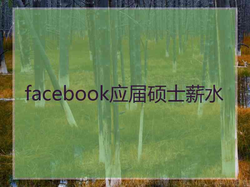 facebook应届硕士薪水