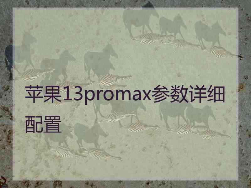 苹果13promax参数详细配置