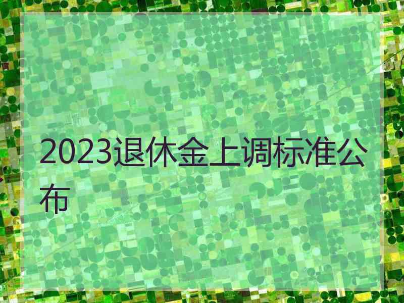 2023退休金上调标准公布