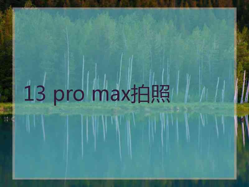 13 pro max拍照