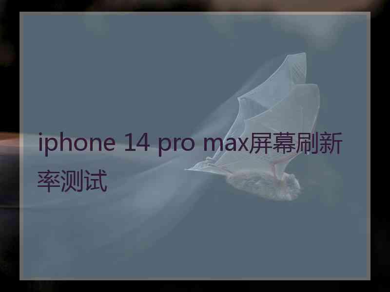 iphone 14 pro max屏幕刷新率测试