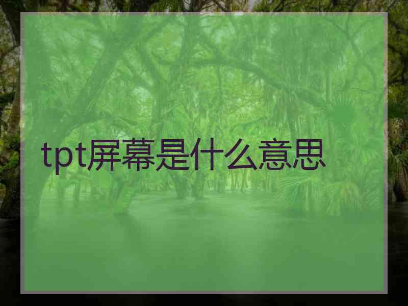 tpt屏幕是什么意思