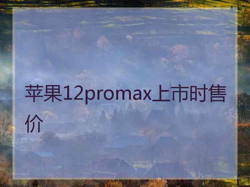 苹果12promax上市时售价