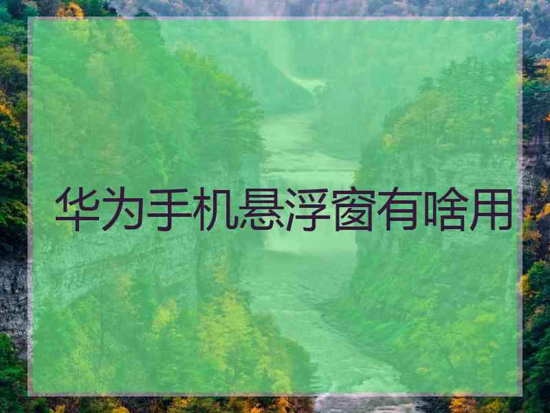 华为手机悬浮窗有啥用