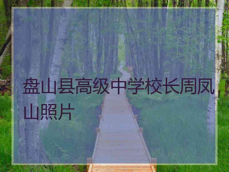 盘山县高级中学校长周凤山照片