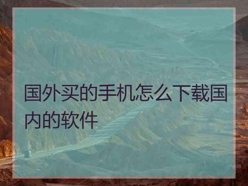 国外买的手机怎么下载国内的软件