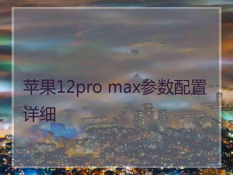 苹果12pro max参数配置详细