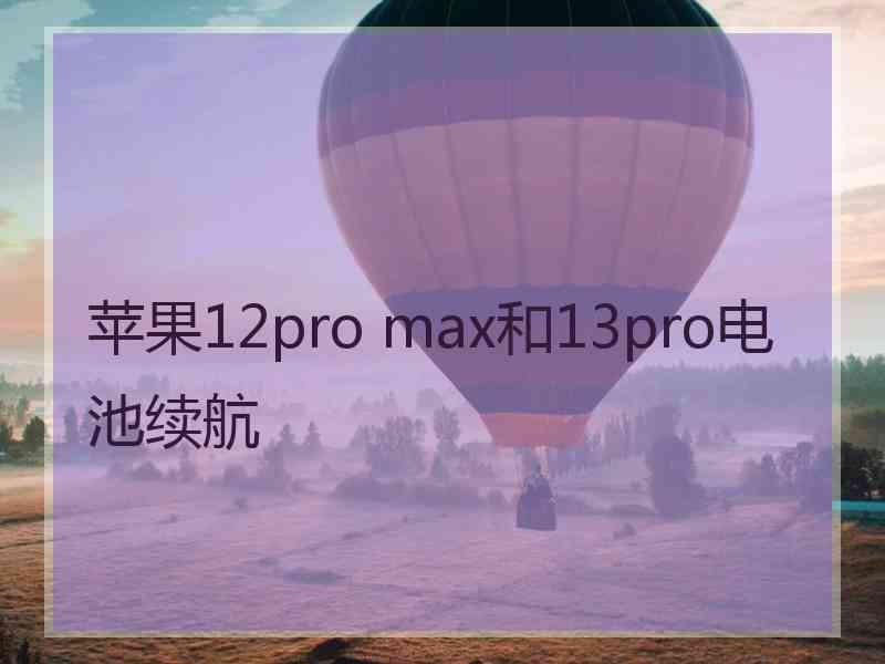 苹果12pro max和13pro电池续航