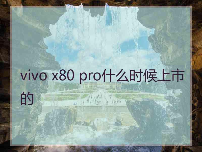 vivo x80 pro什么时候上市的