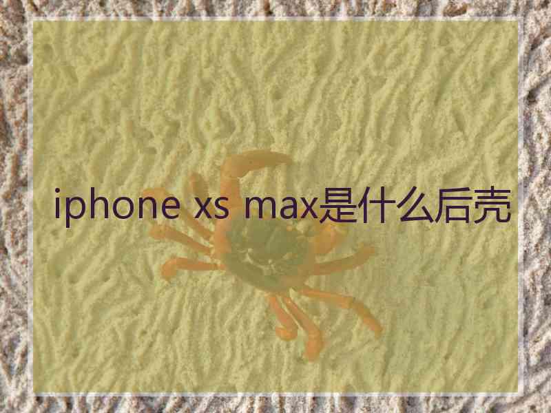 iphone xs max是什么后壳