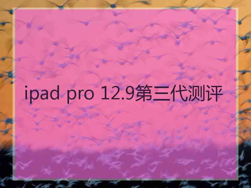 ipad pro 12.9第三代测评