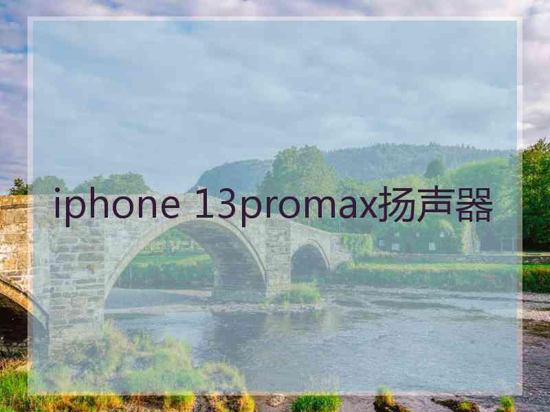 iphone 13promax扬声器