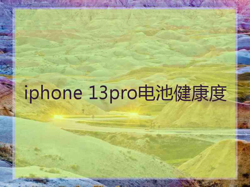 iphone 13pro电池健康度