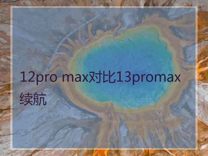 12pro max对比13promax续航