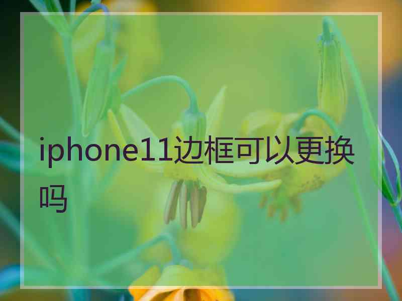 iphone11边框可以更换吗