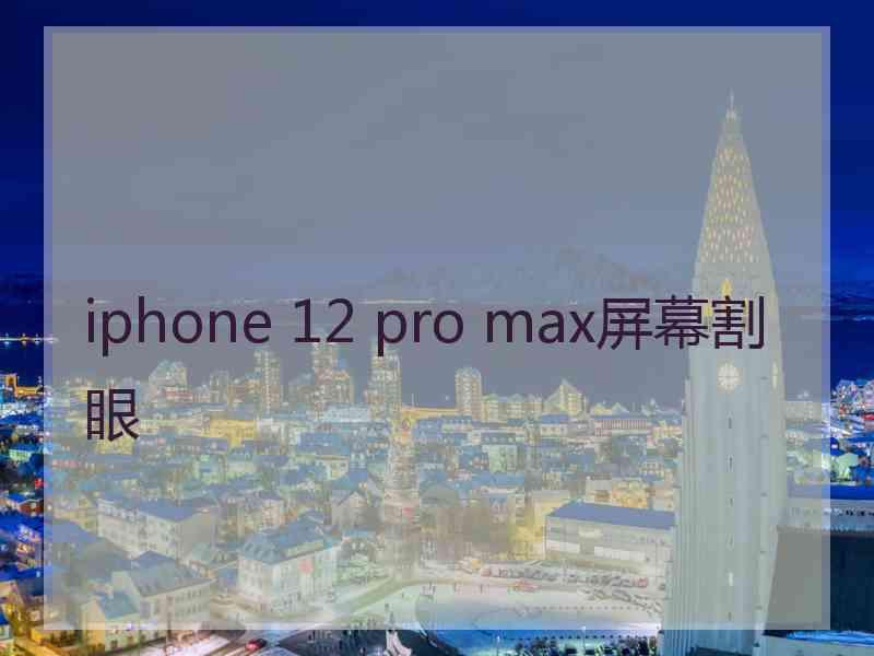 iphone 12 pro max屏幕割眼