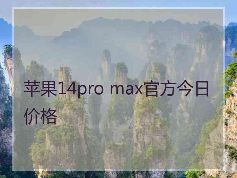 苹果14pro max官方今日价格