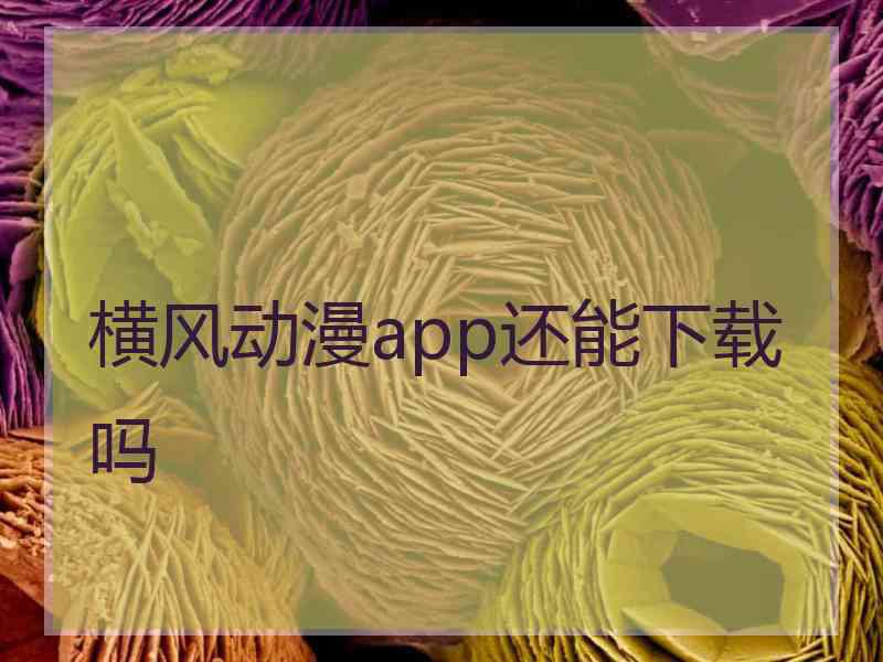 横风动漫app还能下载吗