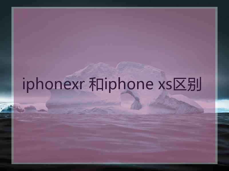 iphonexr 和iphone xs区别