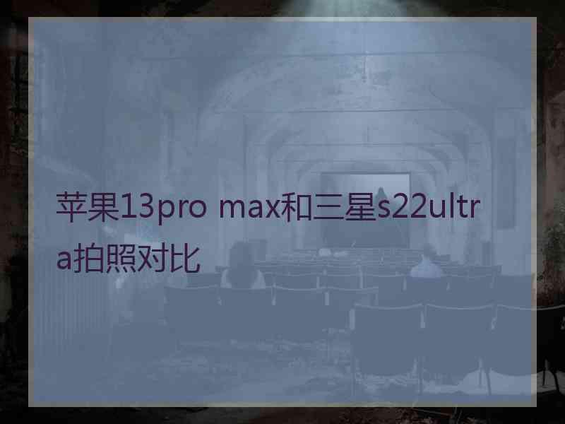 苹果13pro max和三星s22ultra拍照对比