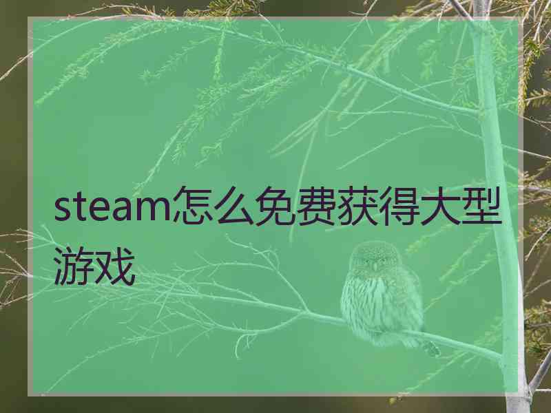 steam怎么免费获得大型游戏