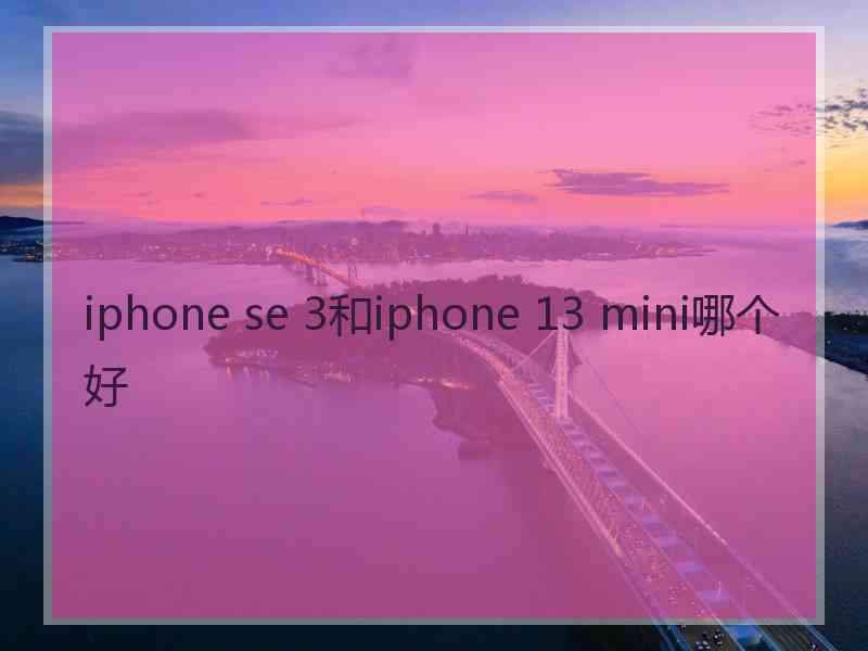 iphone se 3和iphone 13 mini哪个好