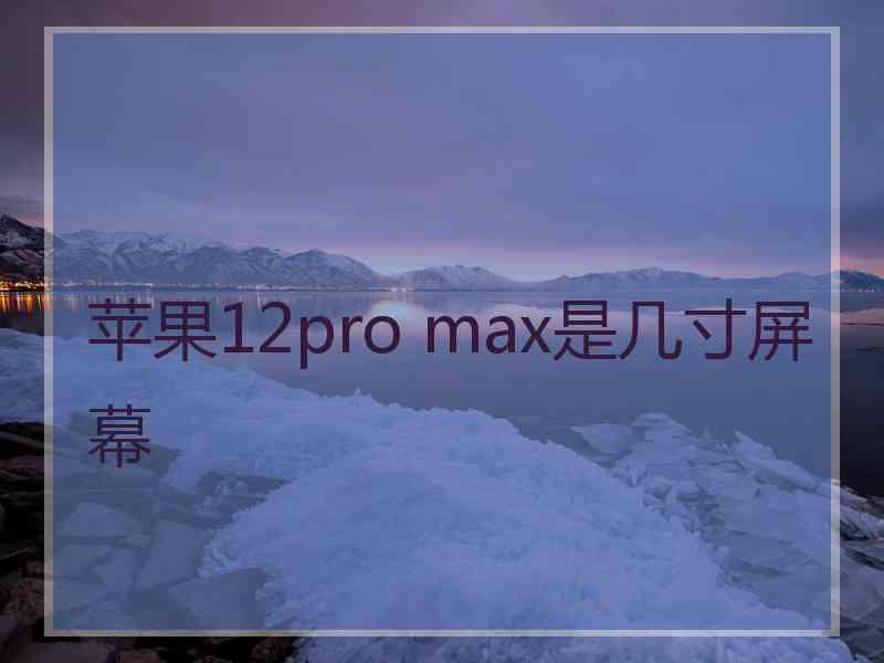 苹果12pro max是几寸屏幕