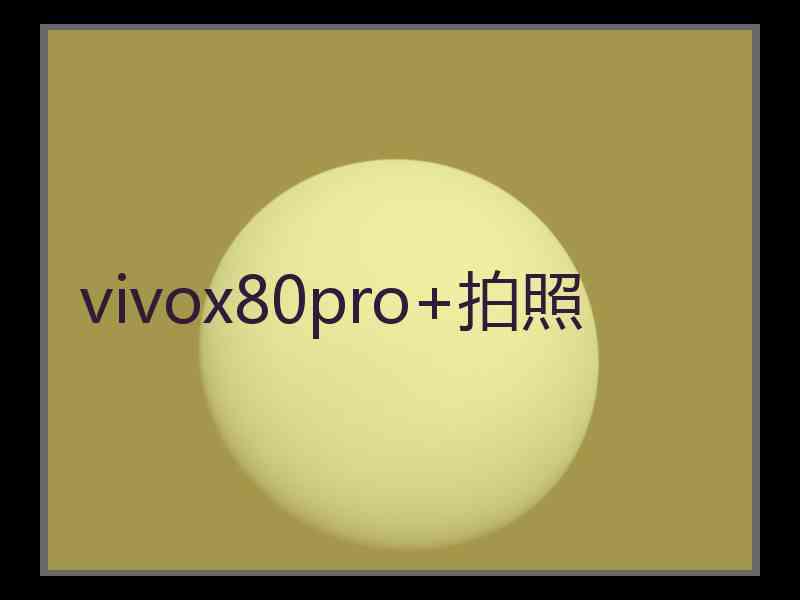 vivox80pro+拍照