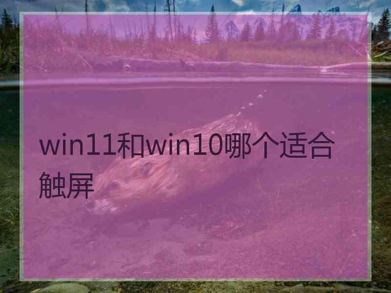 win11和win10哪个适合触屏