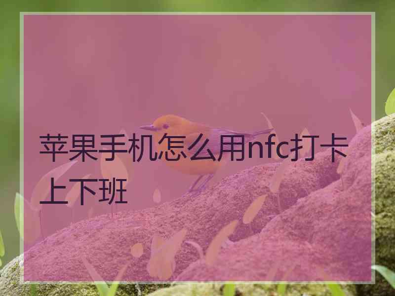 苹果手机怎么用nfc打卡上下班