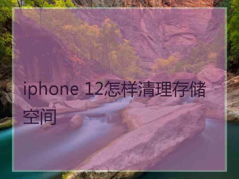 iphone 12怎样清理存储空间